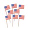 Party Central Club Pack of 12 Red and Blue Patriotic US Flag Food or Drink Decoration Party Picks 2.5"